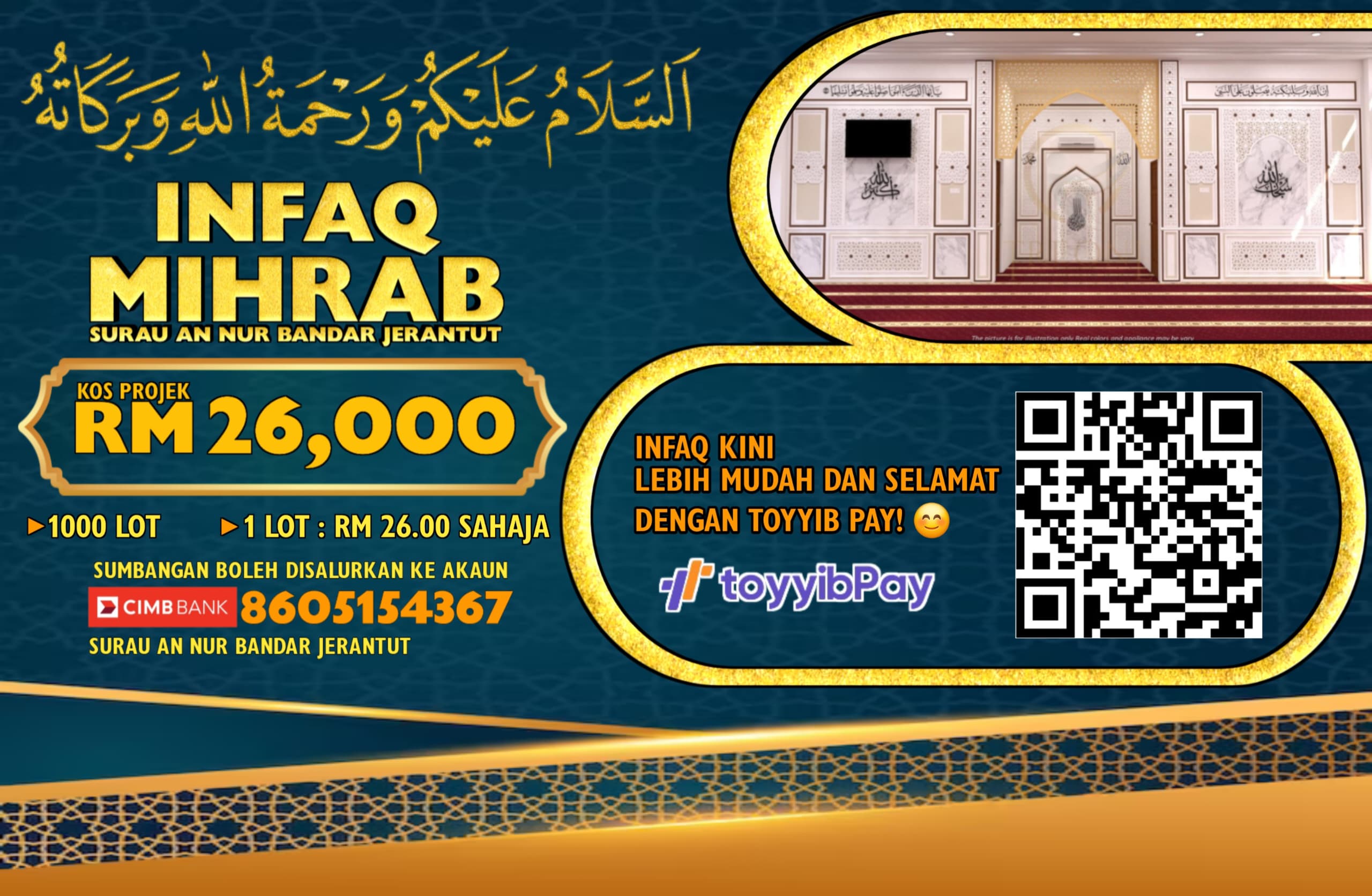 SURAU AN NUR BANDAR JERANTUT | Infaq Mihrab Surau An Nur