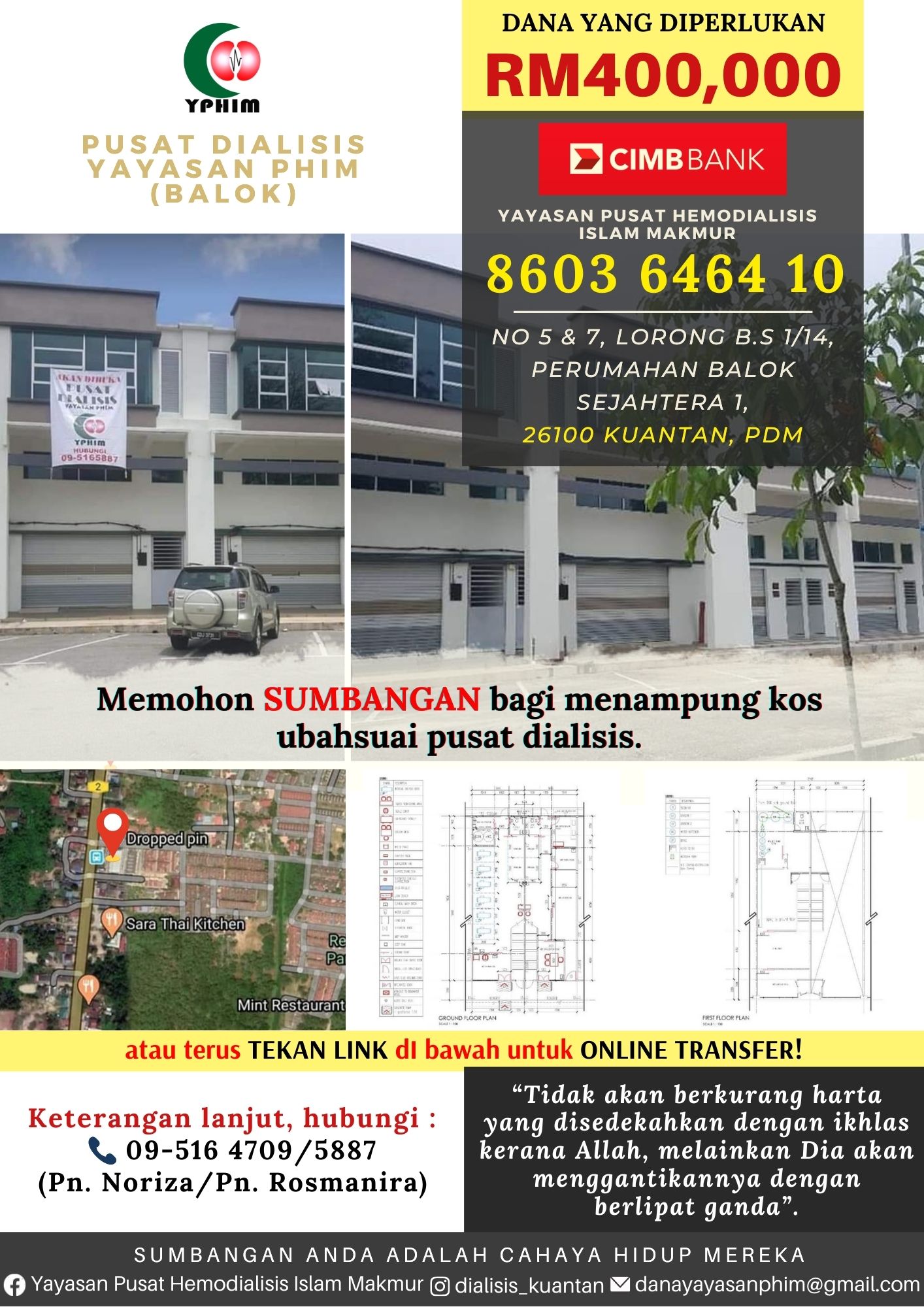 Yayasan Pusat Hemodialisis Islam Makmur | Infaq PusatDialisisYPHIM Balok