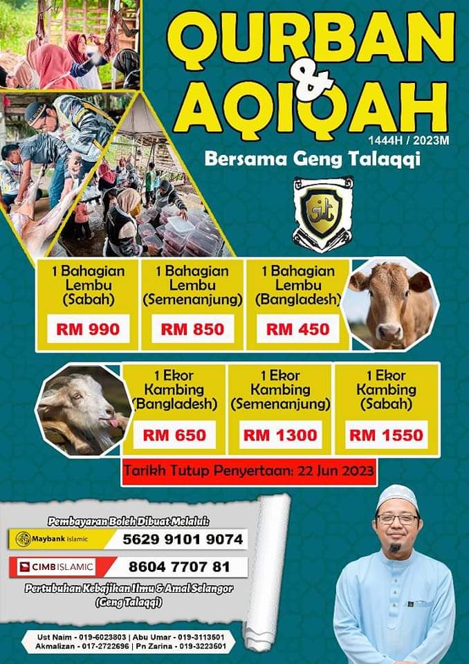 Pertubuhan Kebajikan Ilmu Dan Amal Selangor QURBAN & AQIQAH GT 1444H